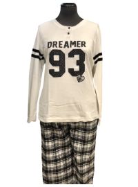 Γυναικεία πυτζάμα Noidinotte - Ασπρόμαυρη - Βαμβακερή