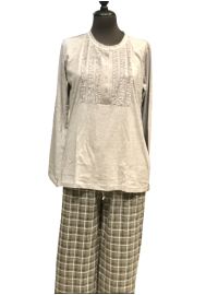 Γυναικεία πυτζάμα Noidinotte - Γκρί Καρό - Βαμβακερή