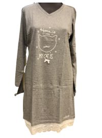 Γυναικείο νυχτικό Noidinotte - Γκρι Γάτα