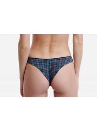 Γυναικείο brazil slip Walk - Μπλε Brief από ίνες bamboo - Καρό σχέδιο