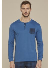 Ανδρική πυτζάμα Noidinotte - Μπλε - Καρό παντελόνι