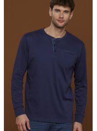 Ανδρική πυτζάμα Noidinotte - Navy - Καρό παντελόνι