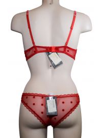 Σετ Σουτιέν Clandestine & Brazil - Κόκκινο πουά - Δαντέλα - C cup