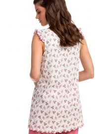 Γυναικεία πυτζάμα  Vamp - Floral αμάνικη - Ροζ σορτσάκι