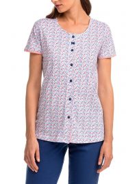 Γυναικεία πυτζάμα  Vamp - Φλοράλ - Κάπρι μπλε παντελόνι