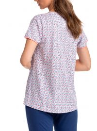 Γυναικεία πυτζάμα  Vamp - Φλοράλ - Κάπρι μπλε παντελόνι