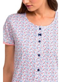 Γυναικεία πυτζάμα  Vamp - Φλοράλ - Κάπρι μπλε παντελόνι