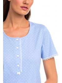 Γυναικεία πυτζάμα  Vamp - Γαλάζιο πουά - Κάπρι παντελόνι