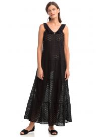 Γυναικείο φόρεμα καλοκαιρινό Vamp - Κοφτό κέντημα - Beachwear Μαύρο