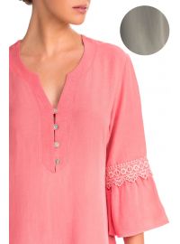 Γυναικείο φόρεμα Vamp - Λαδί καφτάνι - Μανίκι 3/4