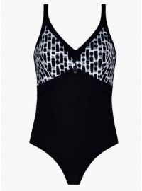 Γυναικείο ολόσωμο μαγιό Naturana - Μαύρο - Plus size