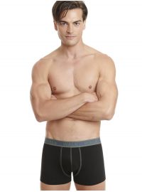 Ανδρικό boxer Walk Basic - Μαύρο βαμβακερό - 2 pack