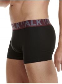 Ανδρικό boxer Walk - Μαύρο βαμβακερό - Ανάγλυφο logo - 2 pack