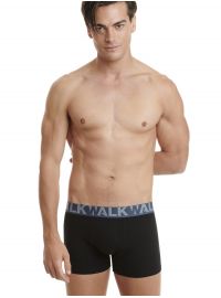 Ανδρικό boxer Walk - Μαύρο βαμβακερό - Ανάγλυφο logo - 2 pack