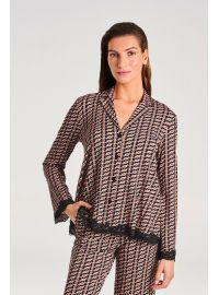 Γυναικεία πυτζάμα Lida - Εμπριμέ - Σεμιζιέ - Λεπτομέρειες δαντέλας