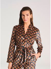 Γυναικεία πυτζάμα Lida - Εμπριμέ - Σεμιζιέ με ζώνη