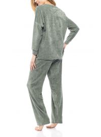 Γυναικεία Πυτζάμα Pink Label - Λαδί - Βελουτέ