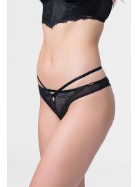 Γυναικείο Brazilian Slip Dorina ESME - Μαύρο - Διαφάνεια και δαντέλα