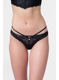 Γυναικείο Brazilian Slip Dorina ESME - Μαύρο - Διαφάνεια και δαντέλαΓυναικείο Brazilian Slip Dorina ESME - Μαύρο - Διαφάνεια και δαντέλα