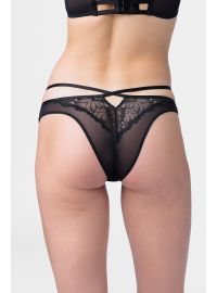 Γυναικείο Brazilian Slip Dorina ESME - Μαύρο - Διαφάνεια και δαντέλα
