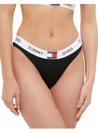 Γυναικείο String Tommy Hilfiger - Βαμβακερό - Μαύρο