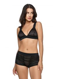 Σουτιέν MED NOEL - Τρίγωνο - Μαύρη δαντέλα  - Χωρίς ενίσχυση - Cup B