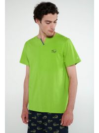 Ανδρική πυτζάμα Vamp - Δίχρωμη - Print κροκόδειλοι - Cotton