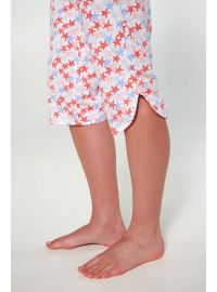 Γυναικεία πυτζάμα  Vamp - Κάπρι με print αστέρια - Κοραλί