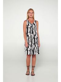 Γυναικείο Beachwear Vamp - Ασπρόμαυρο - Φόρεμα Καλοκαιρινό - Κοντό