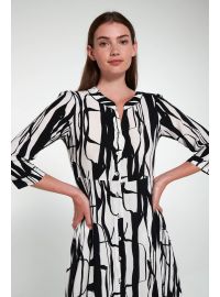 Γυναικείο Beachwear Vamp - Ασπρόμαυρο print - Maxi σεμιζιέ φόρεμα