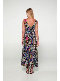 Γυναικείο Beachwear Vamp - Μαύρο εμπριμέ - Maxi Καλοκαιρινό φόρεμα