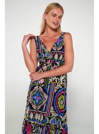 Γυναικείο Beachwear Vamp - Μαύρο εμπριμέ - Maxi Καλοκαιρινό φόρεμα