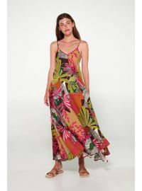Γυναικείο Beachwear Vamp - Τροπικό print - Maxi Καλοκαιρινό φόρεμα