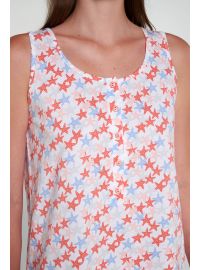 Γυναικείο νυχτικό Vamp - Καλοκαιρινό - Print αστέρια - Mini - Μεγάλα μεγέθη