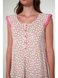 Γυναικείο νυχτικό Vamp - Καλοκαιρινό - Print καρδιές  - Mini - Μεγάλα μεγέθη