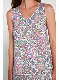 Γυναικείο νυχτικό Vamp - Midi - Εμπριμέ με τιράντα - Μεγάλα μεγέθη