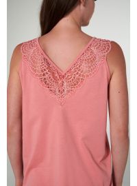 Γυναικείο νυχτικό Vamp - Midi - Pink Glow με τιράντα - Μεγάλα μεγέθη