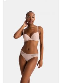 Σουτιέν Push Up Dorina AMORA - Μπεζ δαντέλα & Μωβ - 1+1 ΔΩΡΟ - Cup B C