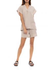 Γυναικεία πυτζάμα Pink Label Nude - Σορτσάκι - Αμάνικη - Regular Fit - Cotton