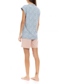 Γυναικεία πυτζάμα Pink Label - Σορτσάκι - Αμάνικη Φλοράλ  - Regular Fit - Viscose