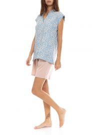 Γυναικεία πυτζάμα Pink Label - Σορτσάκι - Αμάνικη Φλοράλ  - Regular Fit - Viscose