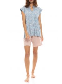 Γυναικεία πυτζάμα Pink Label - Σορτσάκι - Αμάνικη Φλοράλ  - Regular Fit - Viscose