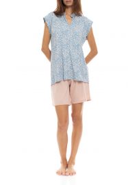 Γυναικεία πυτζάμα Pink Label - Σορτσάκι - Αμάνικη Φλοράλ  - Regular Fit - Viscose