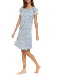 Γυναικείο Νυχτικό Pink Label - Floral Print - Κοντομάνικο - Regular Fit - Viscose