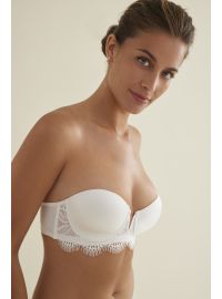 Γυναικείο νυφικό Σουτιέν στράπλες Promise - Λευκό - Regular Fit - Polyester - Cup D