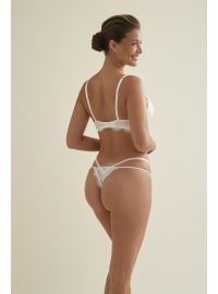 Γυναικείο νυφικό String slip Promise - Λευκό - Δαντέλα - Regular Fit - Polyester