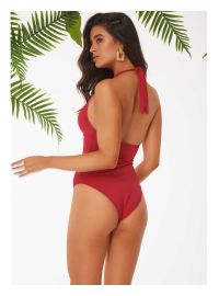 Γυναικείο μαγιό ολόσωμο Rock Club - Κόκκινο - V Neck