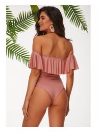 Γυναικείο μαγιό ολόσωμο Rock Club - Strapless Nude - Βολάν