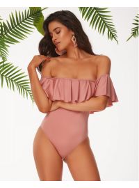 Γυναικείο μαγιό ολόσωμο Rock Club - Strapless Nude - Βολάν