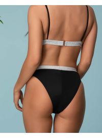 Ψηλόμεσο μαγιό slip Rock Club - Barazil Μαύρο - Mix and Match